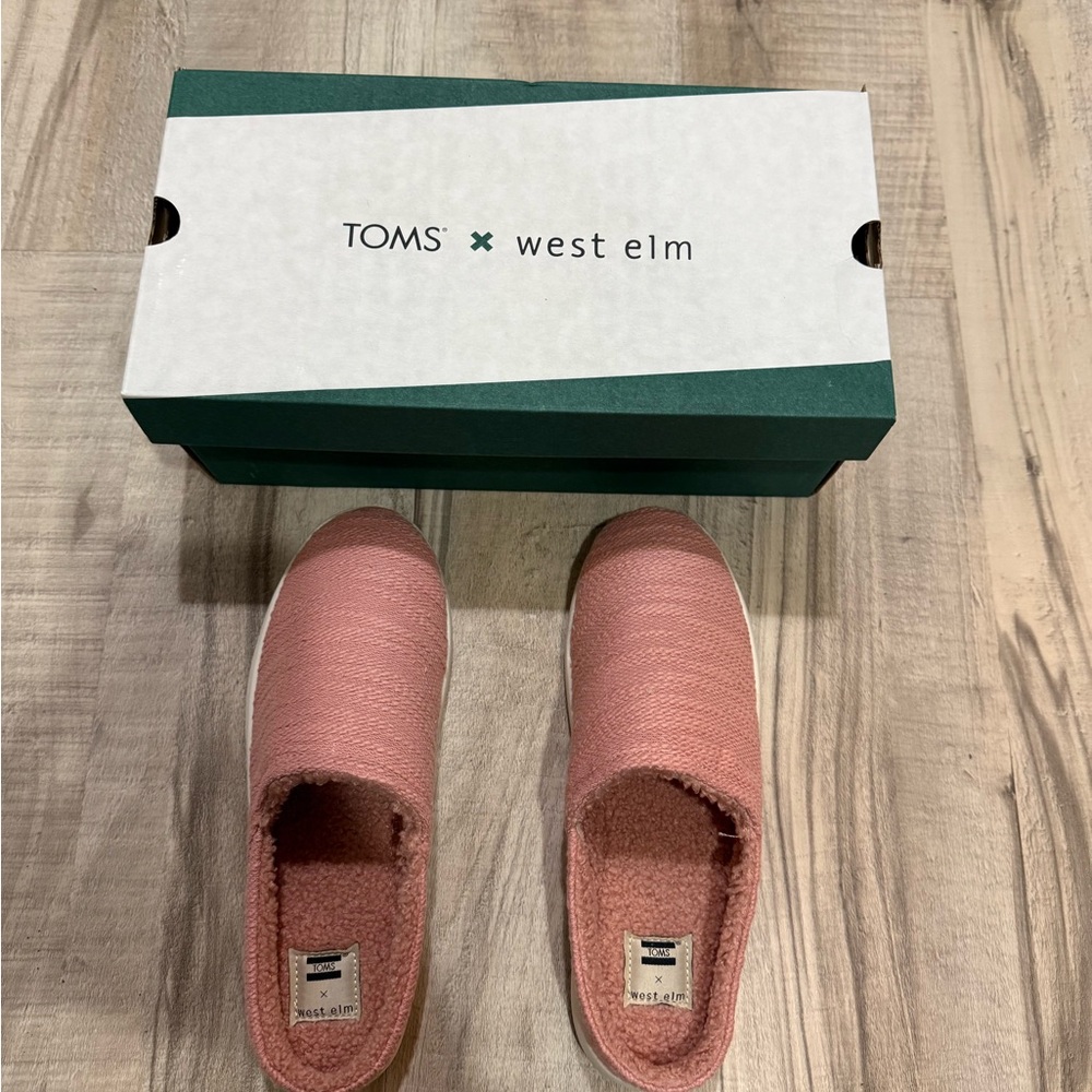 TOMS West Elm Pink Slip-On Moccasins NEW